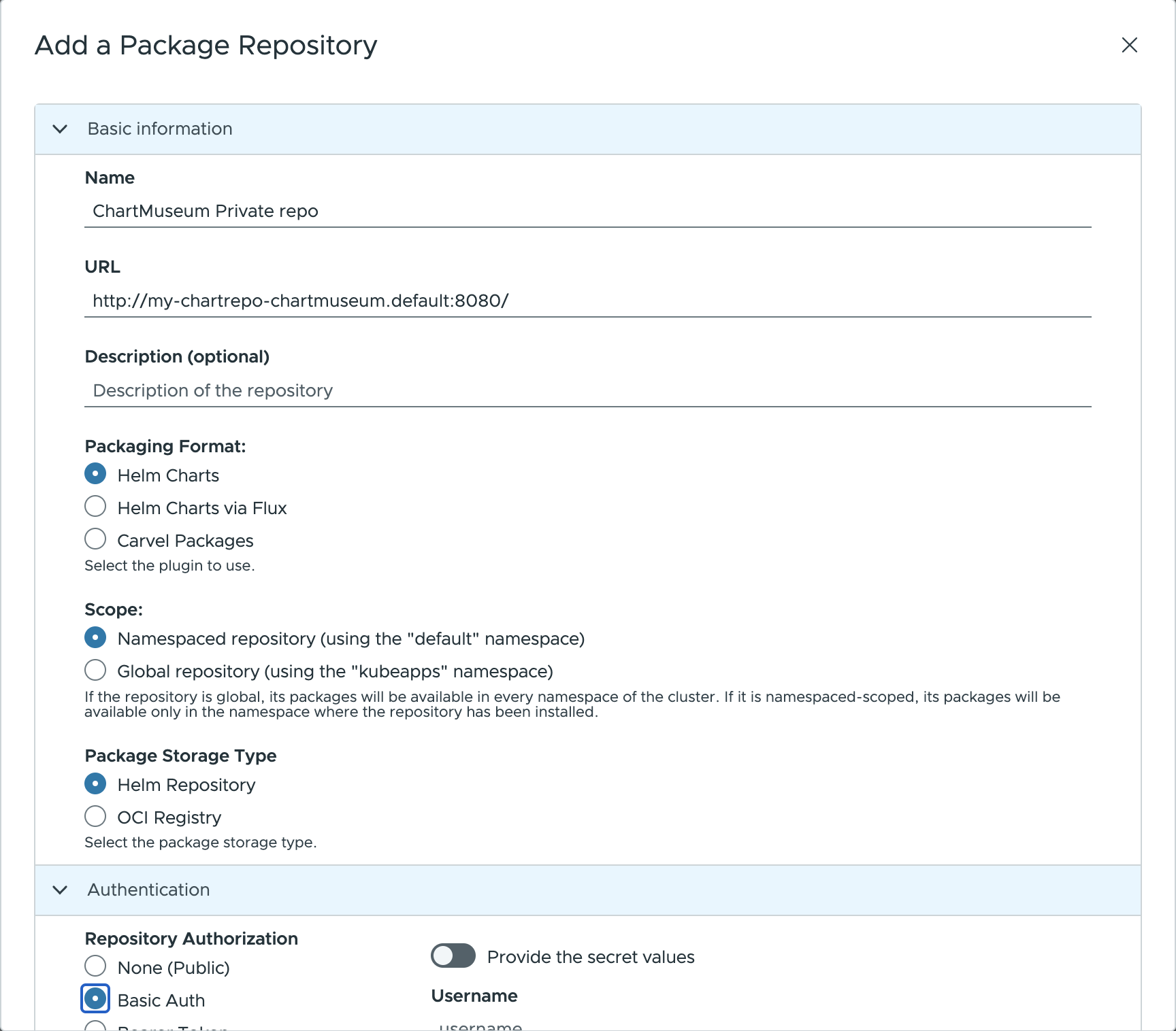 ChartMuseum Package Repository